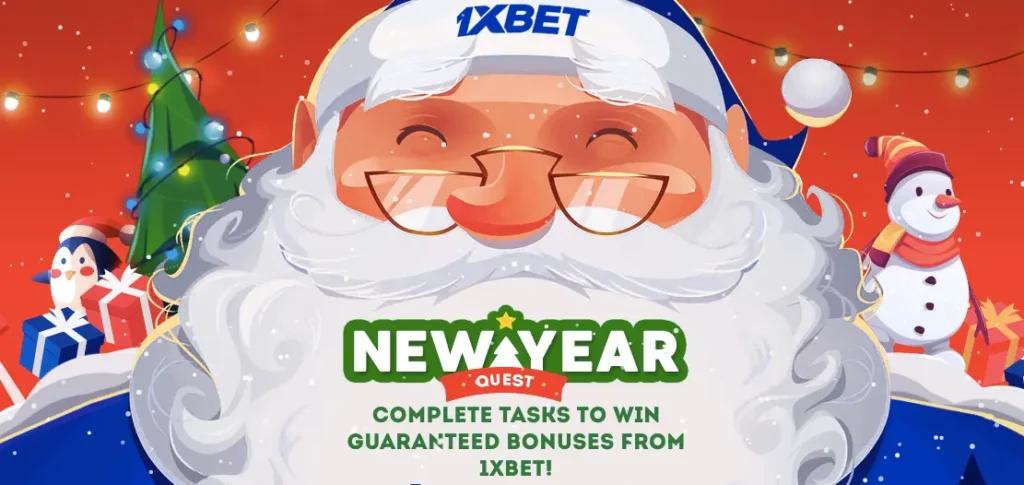 1xbet NEWYEAR Offer:Complete tasks to win guaranteed bonuses from 1xBet!