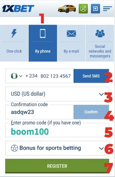 Registering with 1xBet will allow you to receive a bonus on your "boom100" promocode.