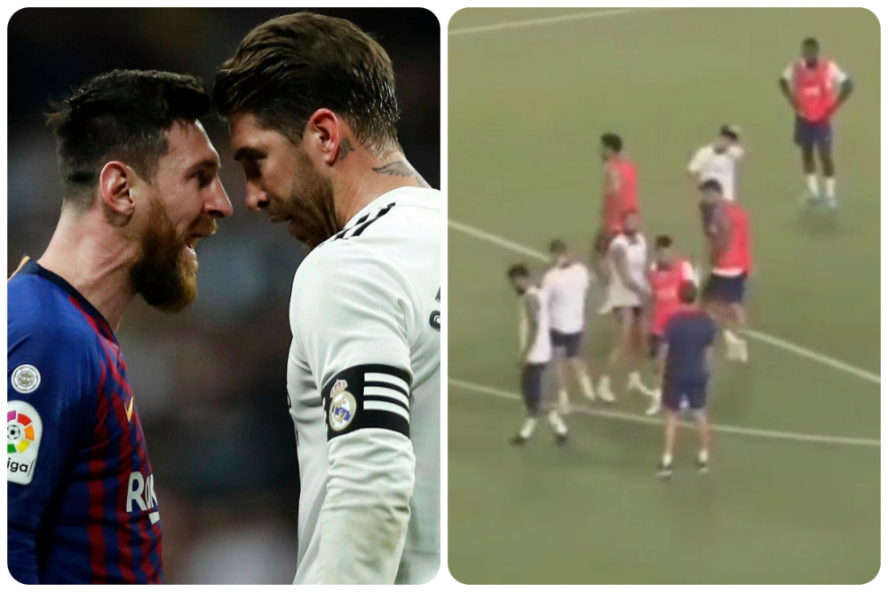 Video: Messi is furious with Sergio Ramos, after he trained on ground tackle - These two were often on opposing sides of El Clasico and had their fair share of heated fights. Ramos' method of stopping the greatest player in football was to kick and rough him up. However, they are now on the same team at Paris Saint-Germain. - Barcelona, bet, Club, football, Japan, Madrid, Messi, Paris, Paris Saint-Germain, Real Madrid, Right, Saint-Germain, Sergio Ramos, team, tips, Video